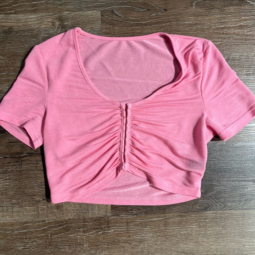 SHEIN Hot Pink Cropped T-Shirt